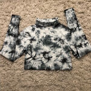 Victoria’s Secret Pink Chloe xHalle Tie-Dye Long Sleeve Crop Top turtleneck